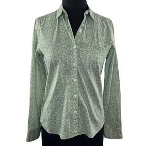 STEVEN ALAN Green Pink Shirt Cotton Floral Long Sleeve Button-Up USA S Small